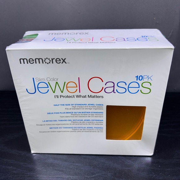 Memorex Other - NIB SEALED Memorex Slim Color Jewel Cases 10 Pack CD DVD Media Storage